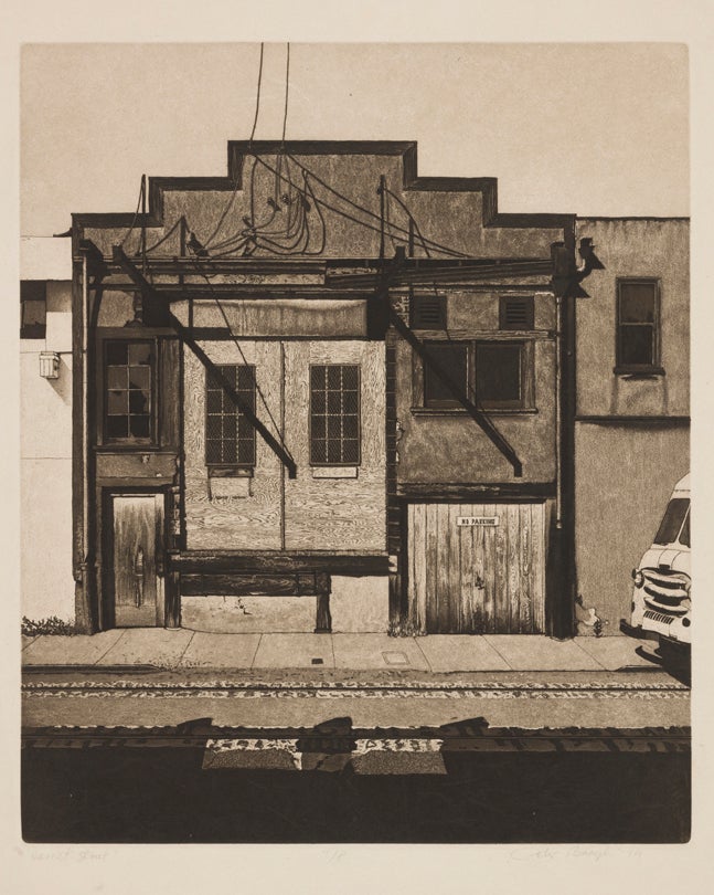 Harriet Street Peter Baczek etching with aquatint on paper Courtesy of City College of San Francisco L2024.0801.017